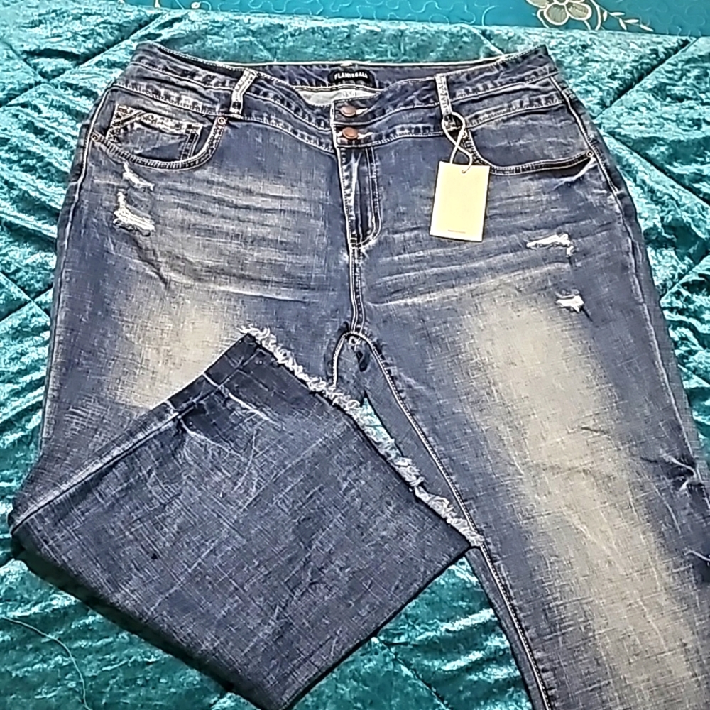 Flamingo Womens Flare Jeans